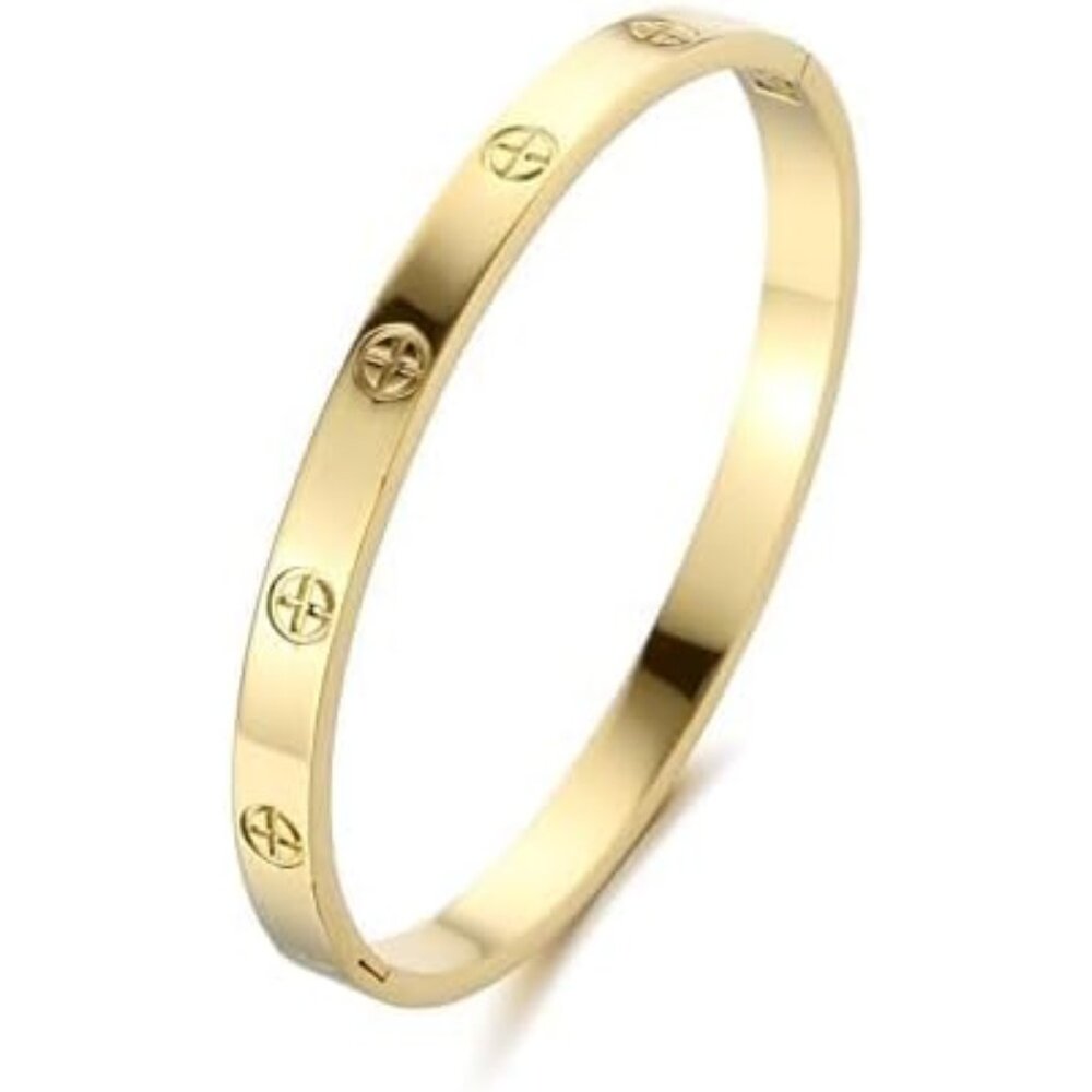 Women's Stainless Steel Cross Bracelet Jewelry Crystal Bracelet With Cube Zircon